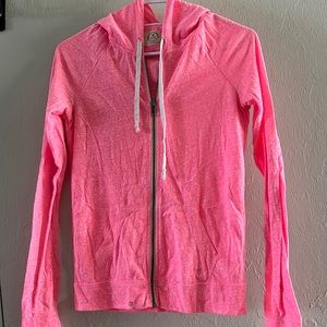 American Eagle AEO pink long sleeved zippered hoodie (XS)